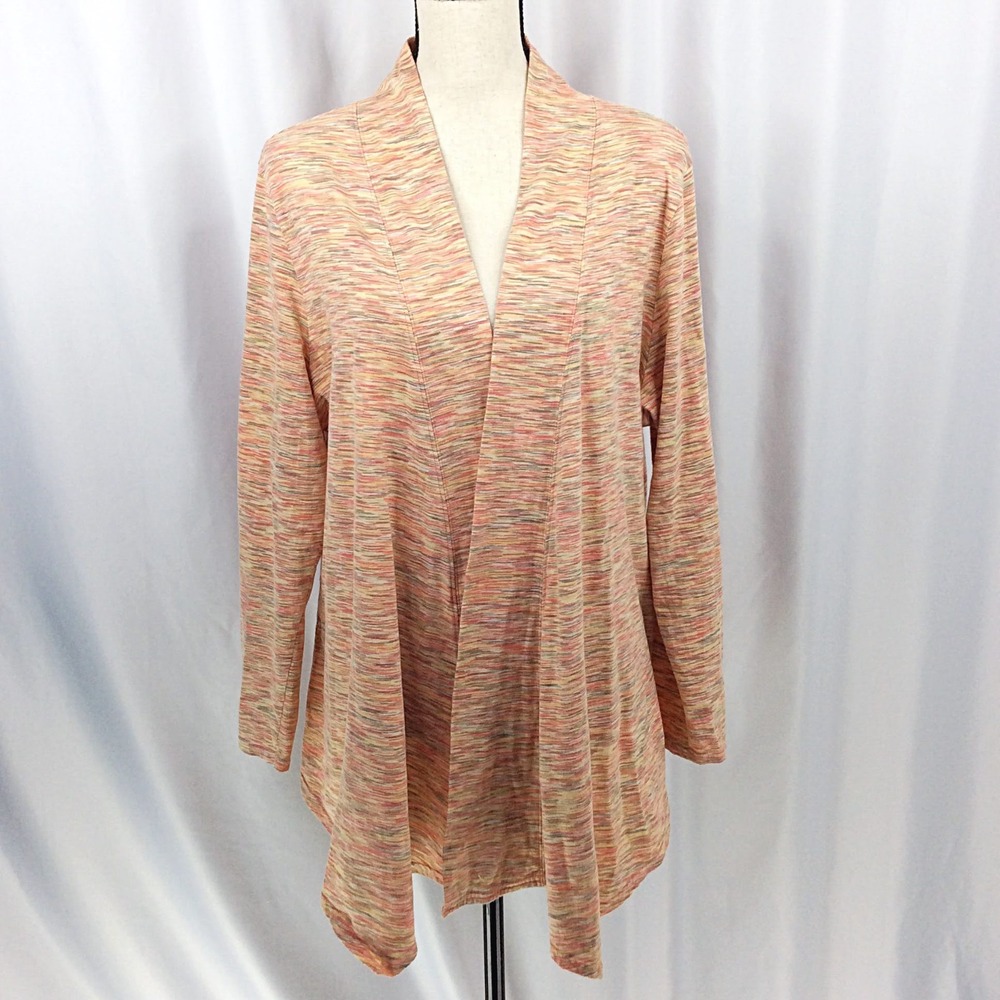 PureJill by J. Jill Space Dyed Jersey Knit Open Front Cardigan Women's Size XLP